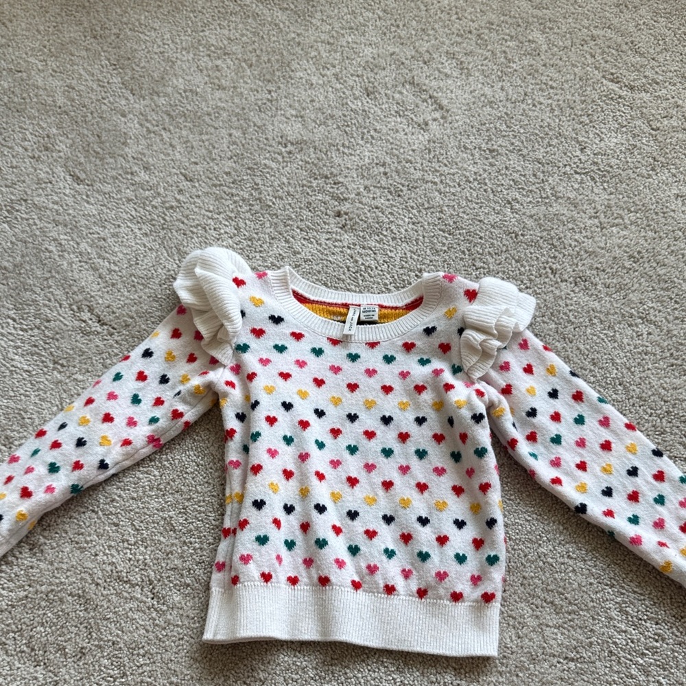 Janie and Jack Colorful Heart Pattern Kids Top size 18-24 months